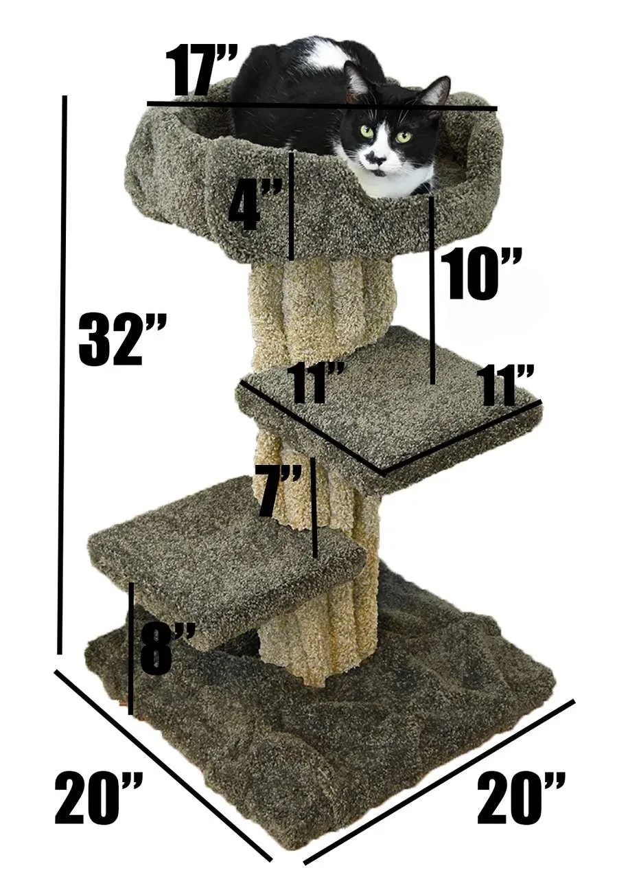 Premier Solid Wood Cat Play Tree for Large & Active Cats | Stable Multi-Level Tower - Image 2