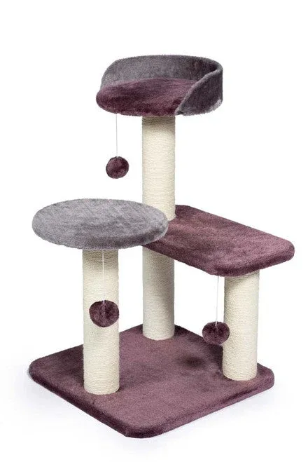 Prevue Kitty Power Paws Play Place Gray, Plum 28.4 in - Image 2