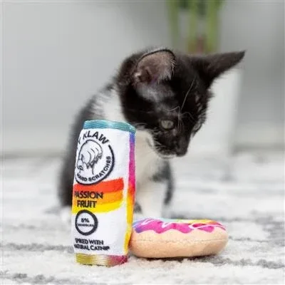 Pride Donut & Kitty Klaw Passion Fruit 2pk Plush Cat Toy - Image 2