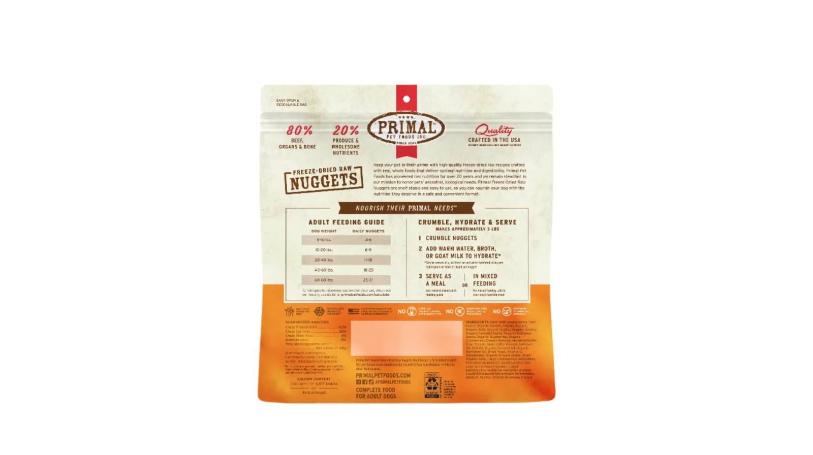 Primal 14oz Dog Freeze-Dried Nuggets Beef Recipe - Image 2