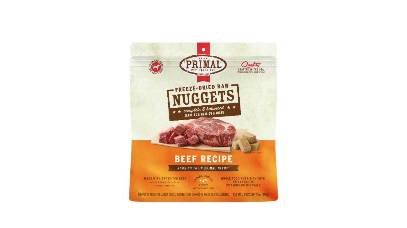 Primal 14oz Dog Freeze-Dried Nuggets Beef Recipe