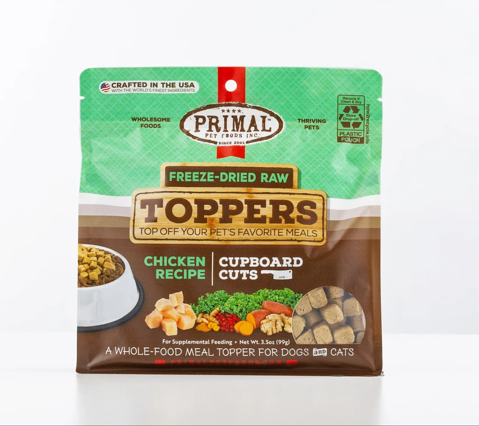 Primal 3.5oz Chicken Cupboard Cuts Topper for Dogs & Cats