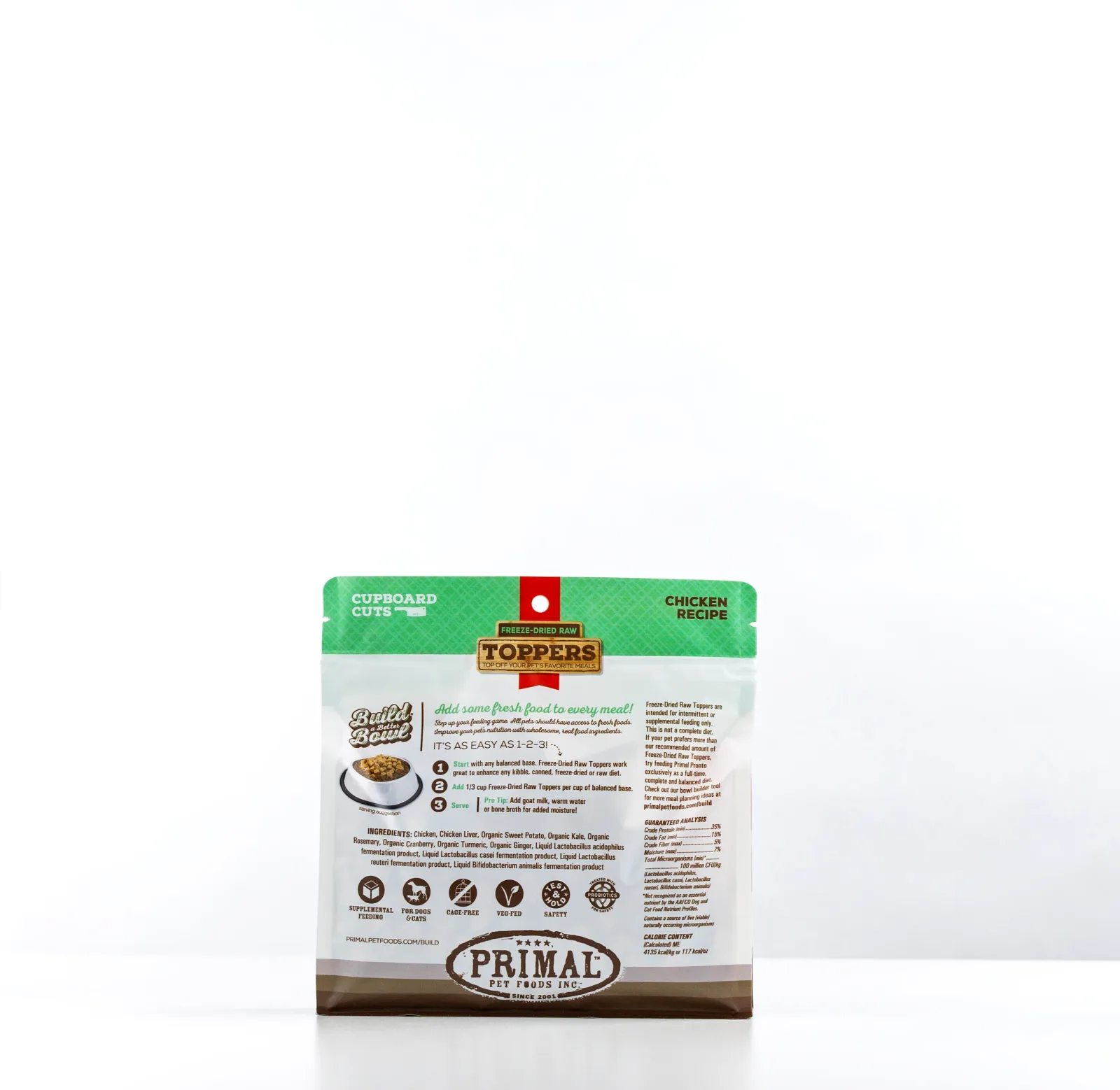 Primal 3.5oz Chicken Cupboard Cuts Topper for Dogs & Cats - Image 2