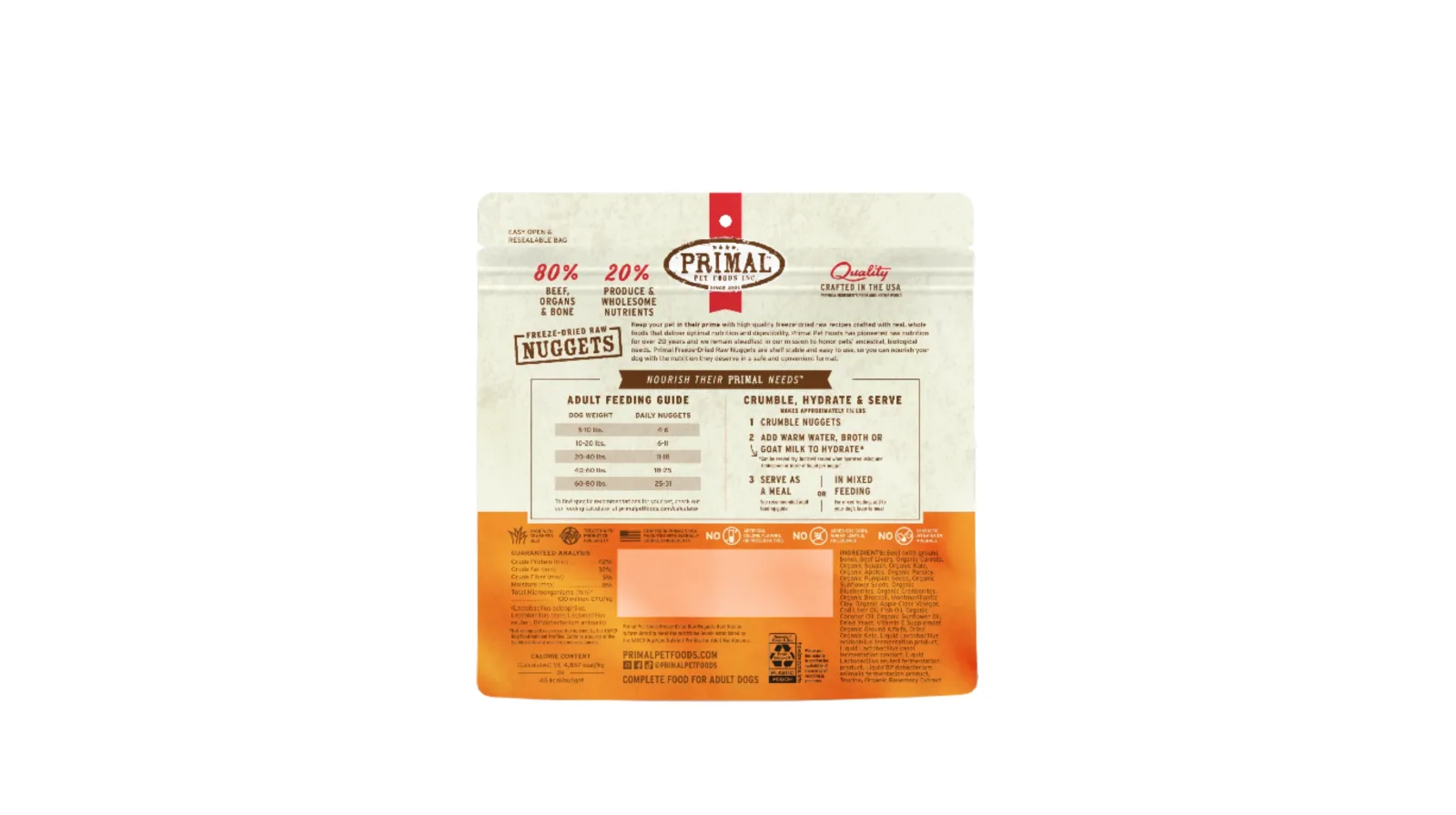 Primal 5.5oz Dog Freeze-Dried Nuggets Beef Recipe - Image 2