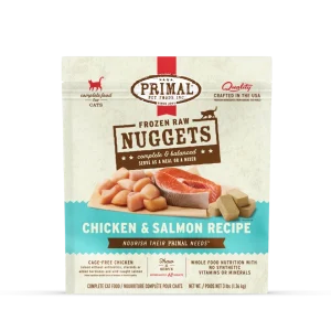 Primal Cat Frozen Raw Nuggets - 3lb Chicken & Salmon Recipe