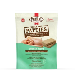 Primal Dog Frozen Raw Patties - 6lb Chicken Recipe