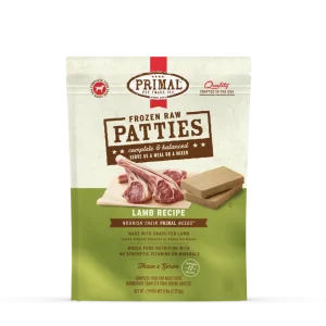 Primal Dog Frozen Raw Patties - 6lb Lamb Recipe