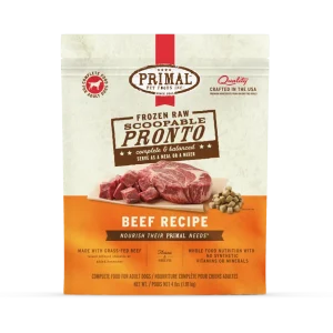 Primal Dog Frozen Raw Pronto - 4lb Beef Recipe