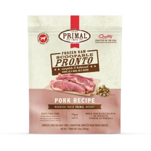 Primal Dog Frozen Raw Pronto - 4lb Pork Recipe