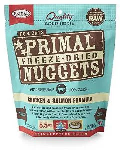 Primal Freeze Dried Nuggets Grain Free Chicken And Salmon Formula Cat Food-5.5-oz, Makes 1.25 Lbs Of Food-{L+x}