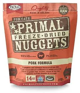 Primal Freeze-dried Nuggets Grain Free Pork Formula Complete Diet Cat Food-14-oz, Makes 3 Lbs Of Food-{L+x}