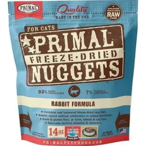 Primal Freeze Dried Nuggets Grain Free Rabbit Formula Cat Food-14-oz-{L+x}