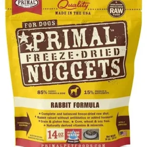 Primal Freeze Dried Nuggets Grain Free Rabbit Formula Dog Food-14-oz-{L+x}