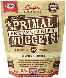 Primal Freeze Dried Nuggets Venison Formula Complete Diet For Cats-5.5-oz, Makes 1.25 Lbs Of Food-{L+x} - Image 2