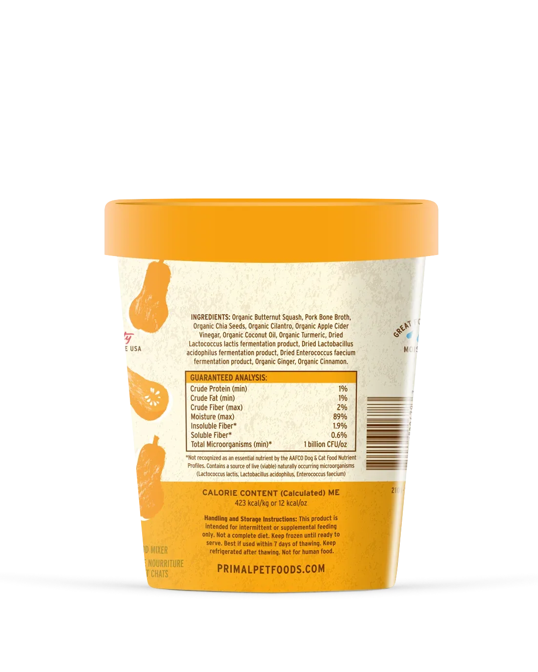Primal Fresh Toppers for Dogs & Cats - 16oz Awesome Squash - Image 2