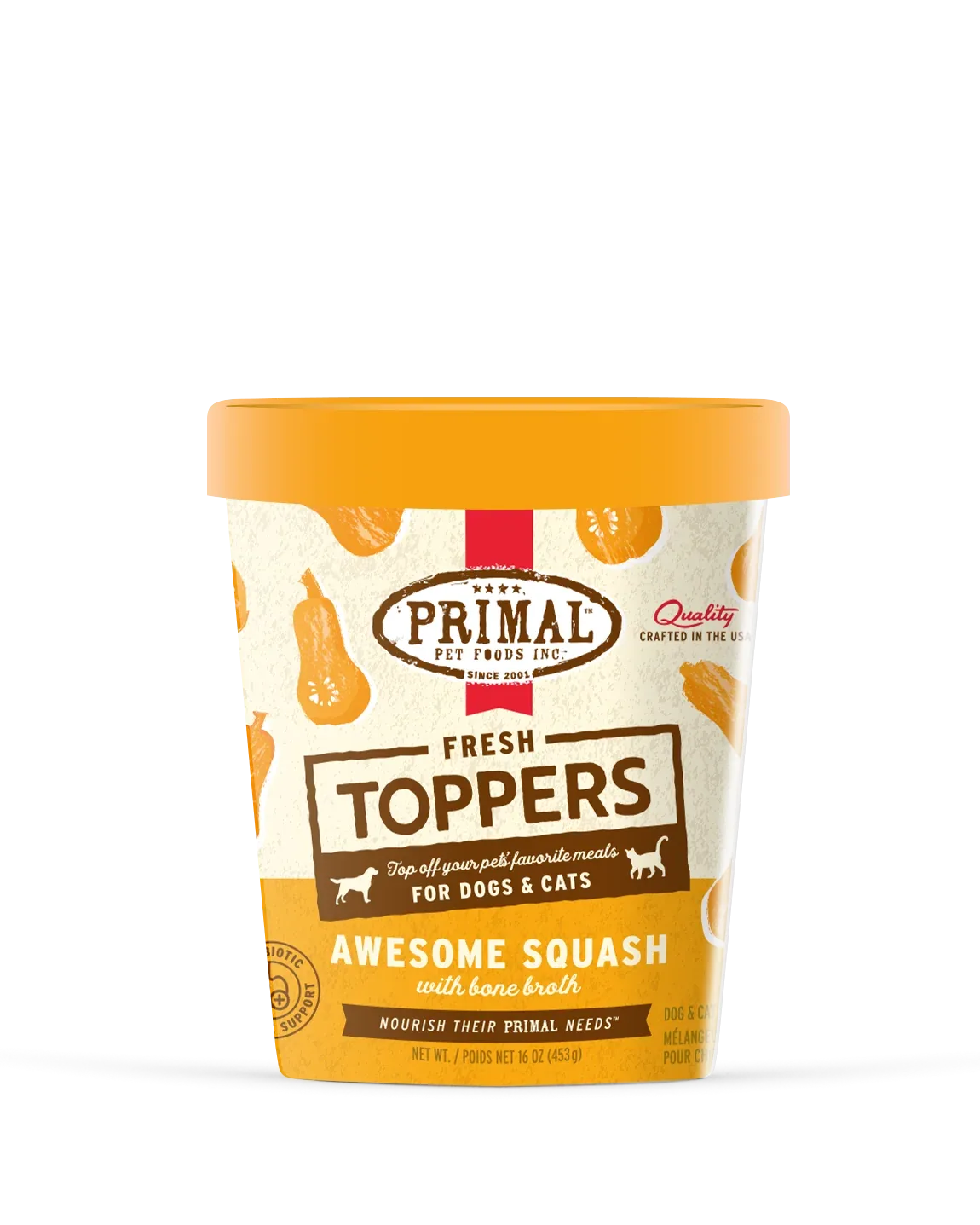 Primal Fresh Toppers for Dogs & Cats - 16oz Awesome Squash