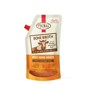 Primal Frozen Bone Broth for Dogs & Cats - 20oz Beef