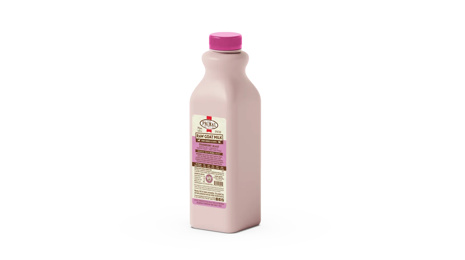 Primal Frozen Raw Goat Milk for Dogs & Cats - 32oz Cranberry Blast - Image 2