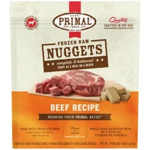 Primal Raw Frozen Canine Nuggets Beef Formula Dog Food
