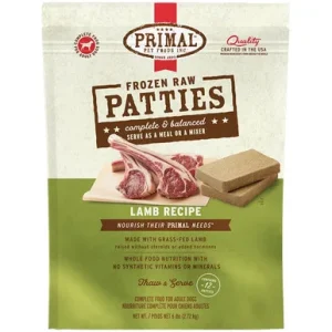 Primal Raw Frozen Canine Patties Lamb Formula Dog Food