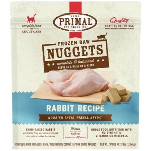 Primal Raw Frozen Feline Nuggets Rabbit Formula Cat Food