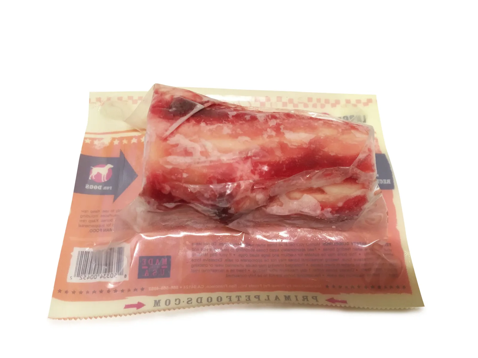 Primal Raw Recreational Bones for Dogs & Cats - 1-Pack Large Beef Marrow - Image 2