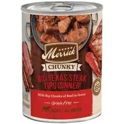 Merrick Grain Free Big Texas Steak Tips Dinner Canned Dog Food