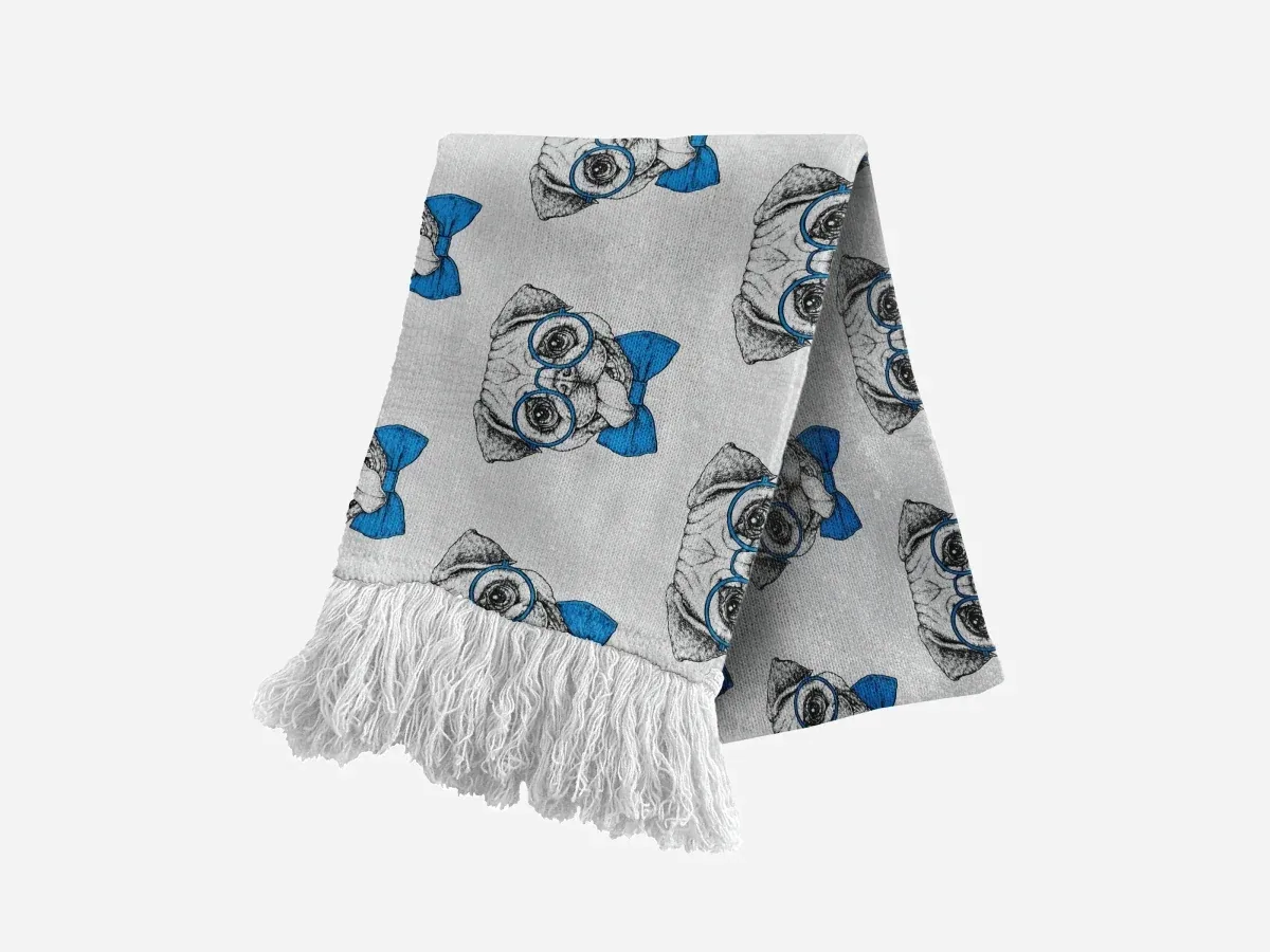 Smartie Pants Pug Luxury Turkish Scarf Bandana by Bandoggies