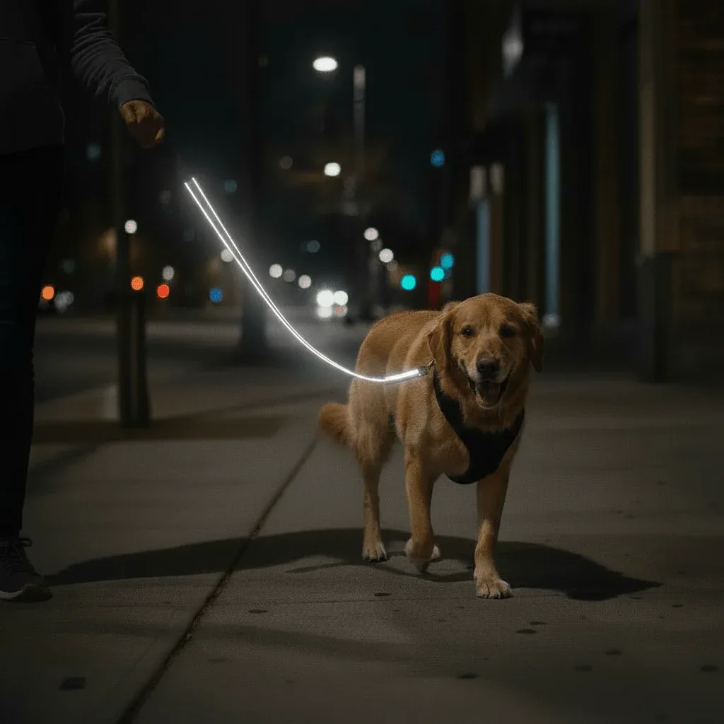Headlight Dog Harness Double Handle Reflective Dog Leash - 6 ft, 5 Colors