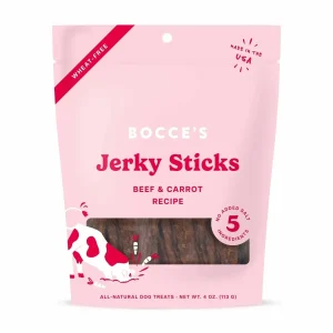 Bocce's Bakery Beef Carrot Jerky Sticks Dog Treats 4 oz