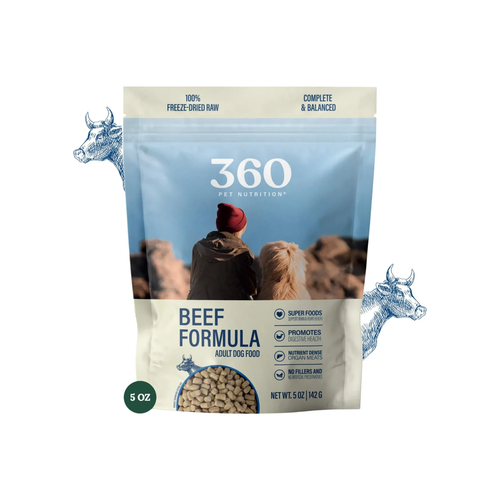 360 Pet Nutrition Freeze Dried Raw Complete Meal for Dogs