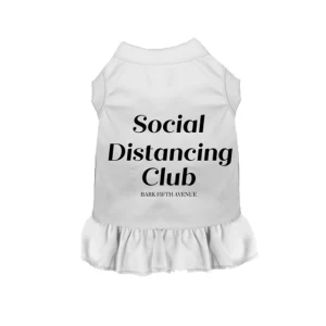 Anti Social Distancing Club Dog Dress and Tee - White