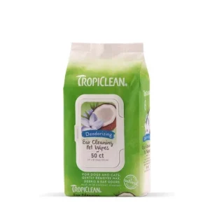 TropiClean Deodorizing Ear Cleaning Pet Wipes, 50-Count