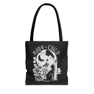 Moon Child Halloween Cat Tote Bag