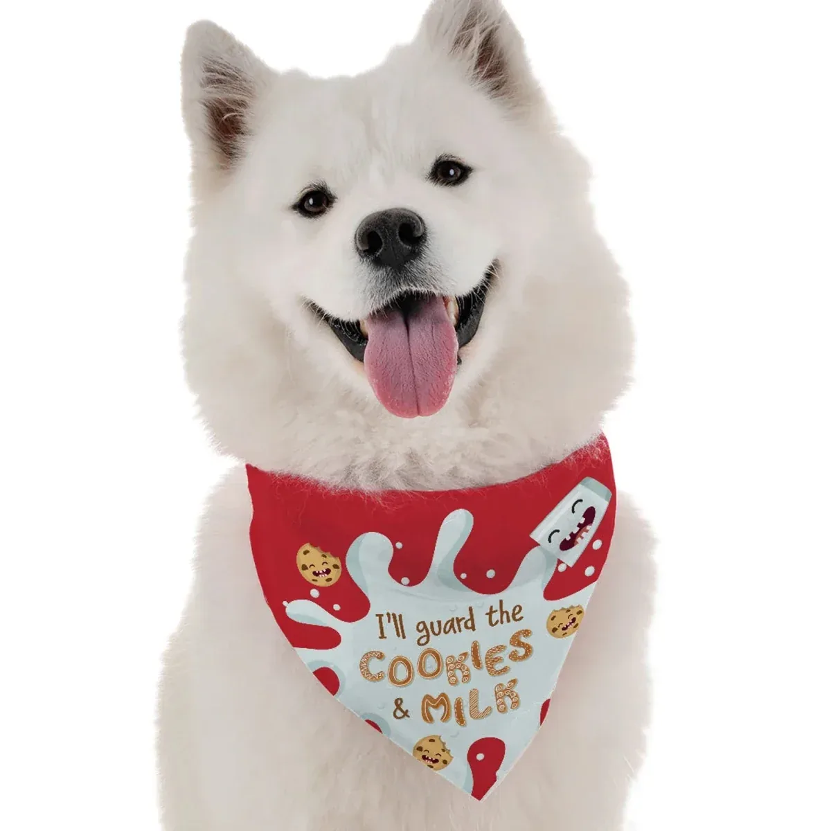 Cookies and Milk Christmas Dog Bandana by BanDoggie