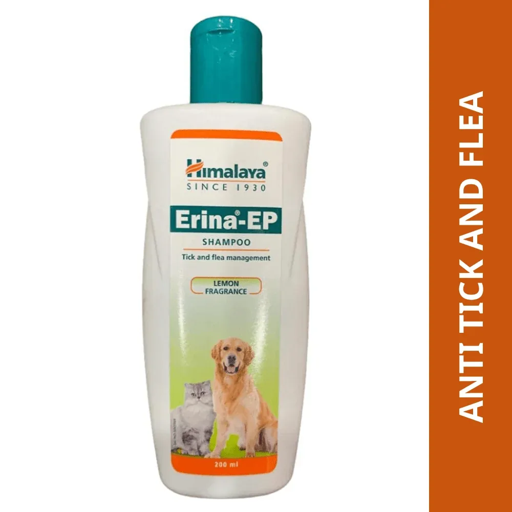 Himalaya Erina EP Tick & Flea Shampoo with Drools Absolute Calcium Supplement Tablets Dog Combo - Image 2