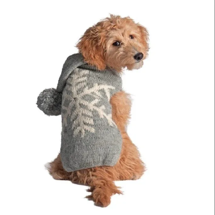 Alpaca Grey Snowflake Dog Sweater - Image 2