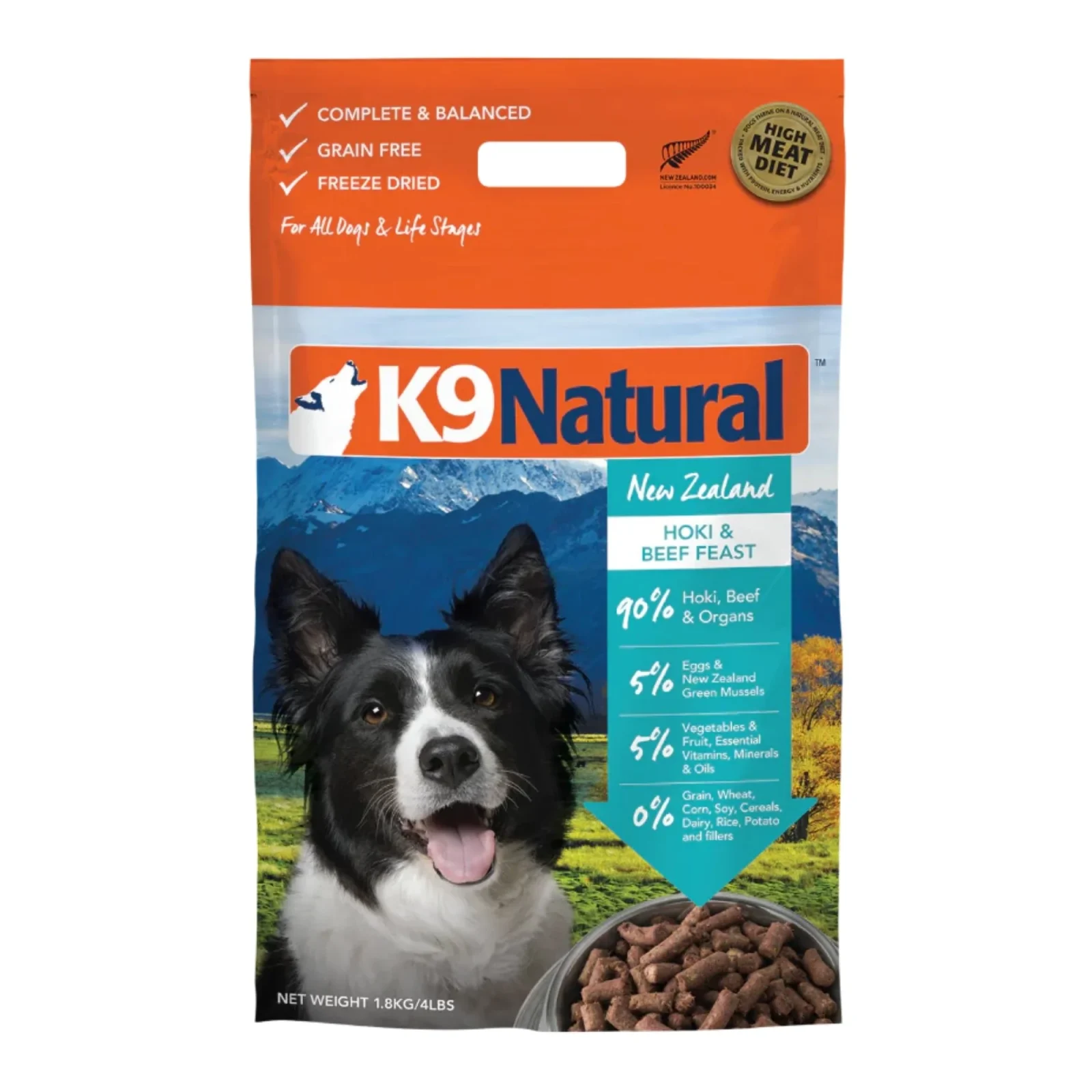 K9 Natural Dog Freeze-Dried Hoki & Beef 4 lb
