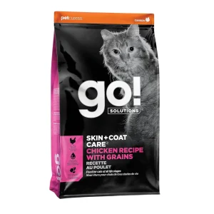 Petcurean Go! Solutions Skin + Coat Care Dry Cat Food - Cage-Free Chicken with Grain, 8 lb