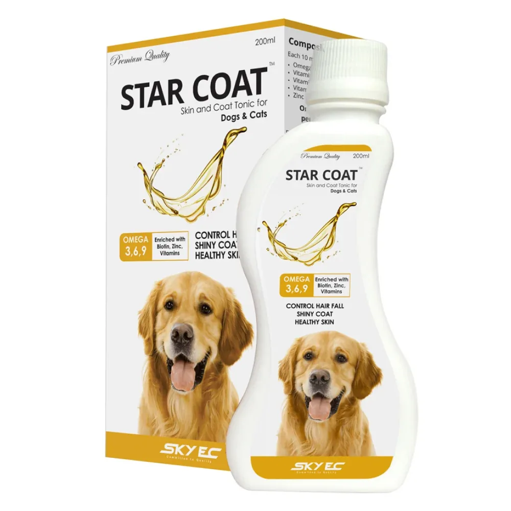 Skyec Star Coat Omega 3 + 6 Syrup (200ml) and Mankind Hepamust Liver Tonic Appetite Booster (200ml) for Dogs and Cats Combo - Image 2