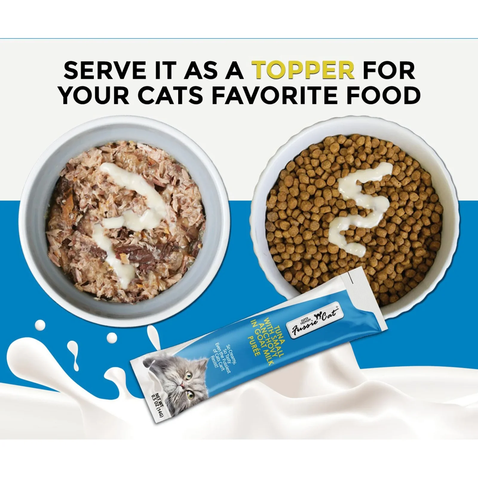 Fussie Cat Premium Puree in Goat Milk Lickable Cat Treats - Image 2