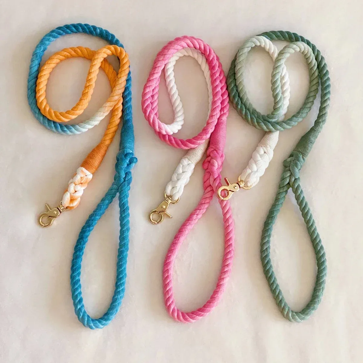 Hand Dyed Cotton Rope Dog Leash