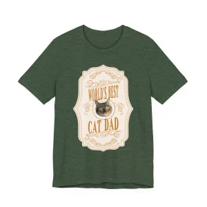 Customizable World's Best Cat Dad Whiskey Label T-Shirt - Light