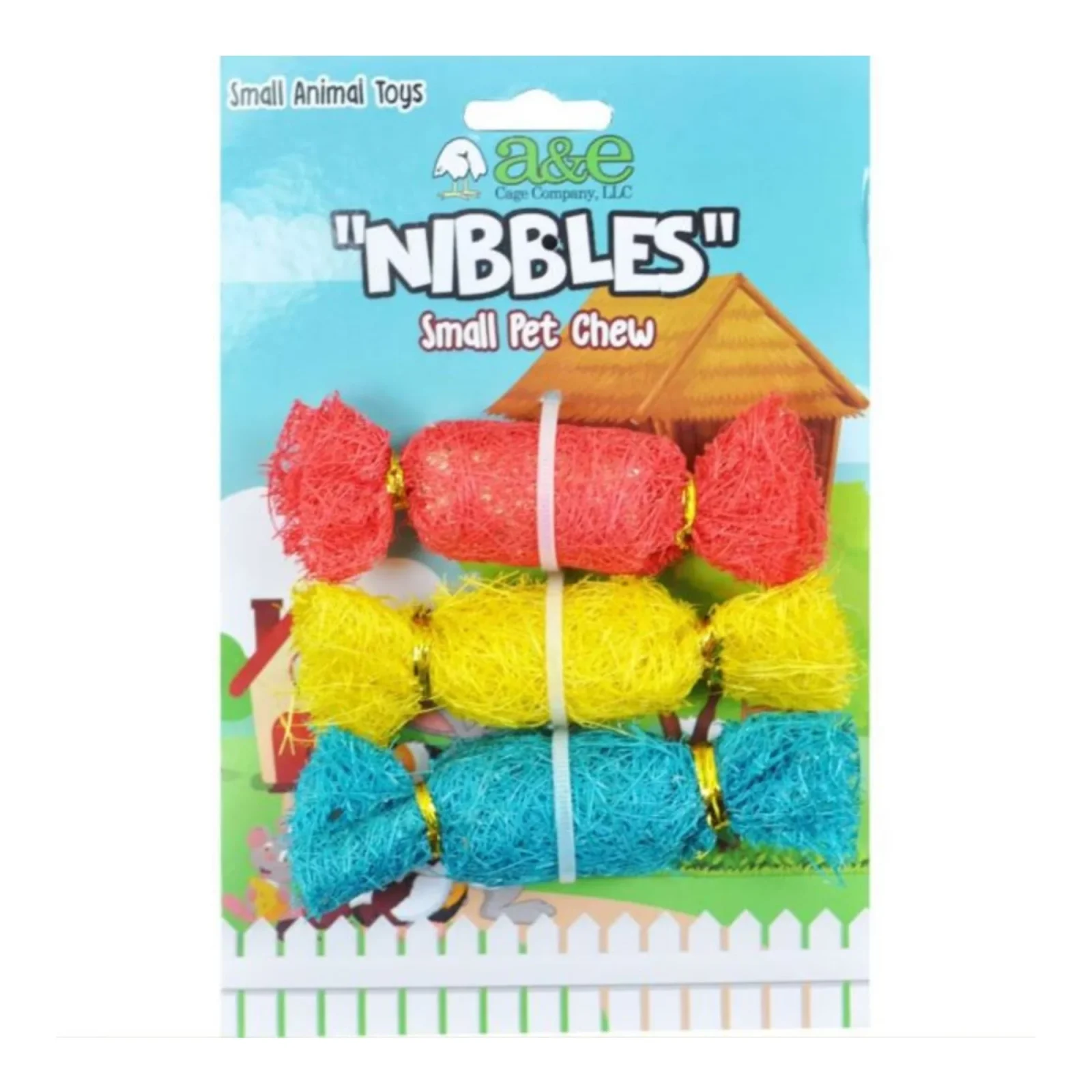 A&E Cages Nibbles Small Animal Loofah Chew Toy Candies