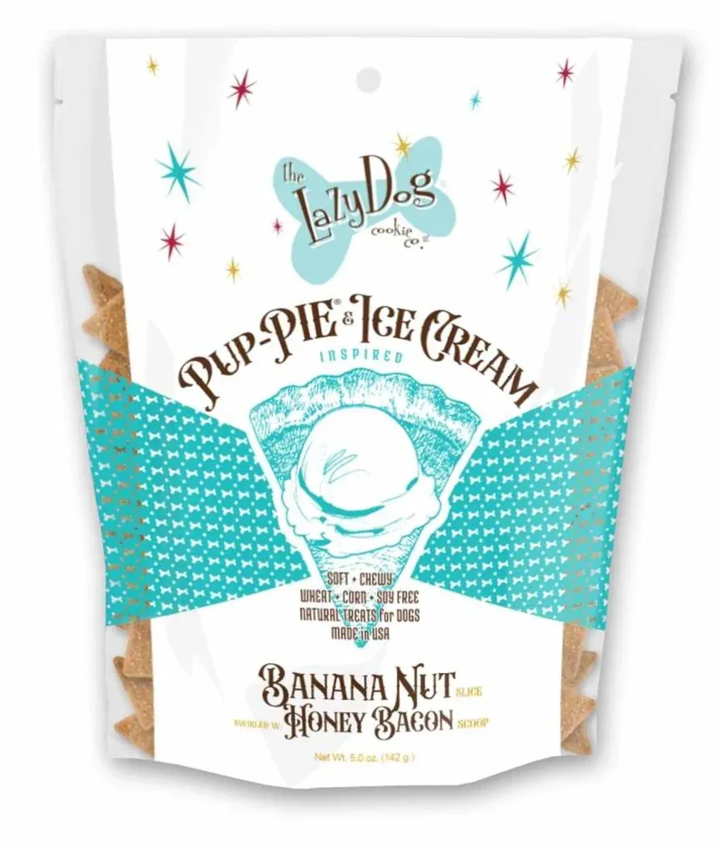 Lazy Dog Pup-PIE & Ice Cream Slices Banana Nut with Honey & Bacon Dog Treat 5 oz