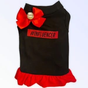 #INFLUENCER Dog Dress - Red and Black