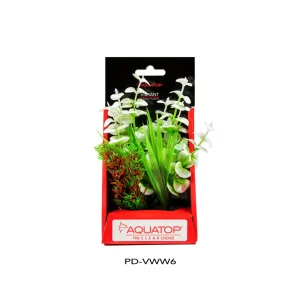 AquaTop Vibrant Wild Plant, White, 6 in