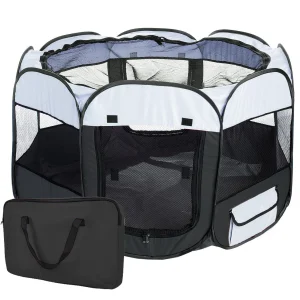 Pet Life ® 'All-Terrain' Lightweight Easy Folding Wire-Framed Collapsible Travel Pet Dog Playpen crate