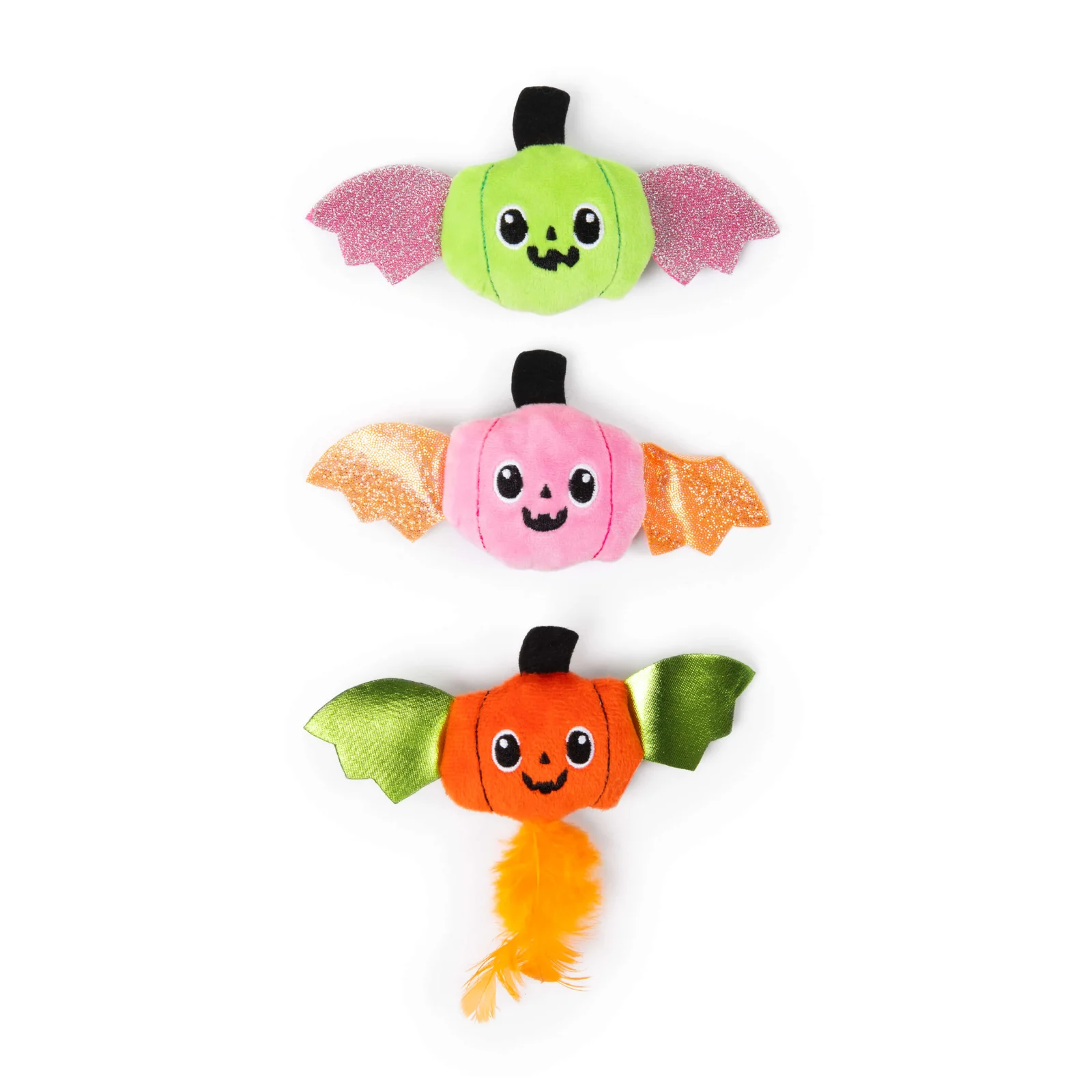 Quirky Kitty® Jack-O’-Lantern Bats 3-Pack Cat Toys