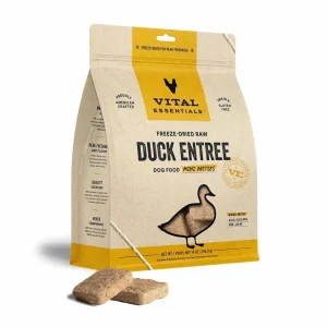 Vital Essentials Freeze-Dried Raw Duck Entree Dog Food Mini Patties, 14 oz
